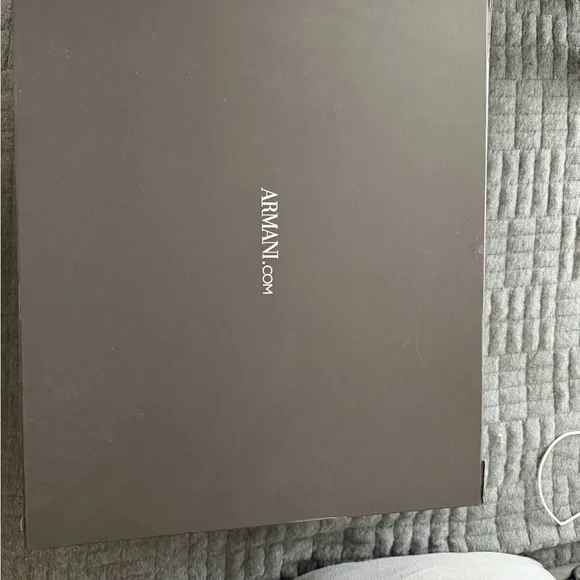 ARMANI LEATHER TOTE BAG WITH SHOULDER STRAP AND ALL-OVER LOGO PRINT - Picture 6 of 6